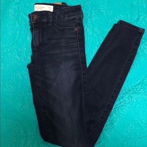 A&F Dark Blue Super Skinny Jeans